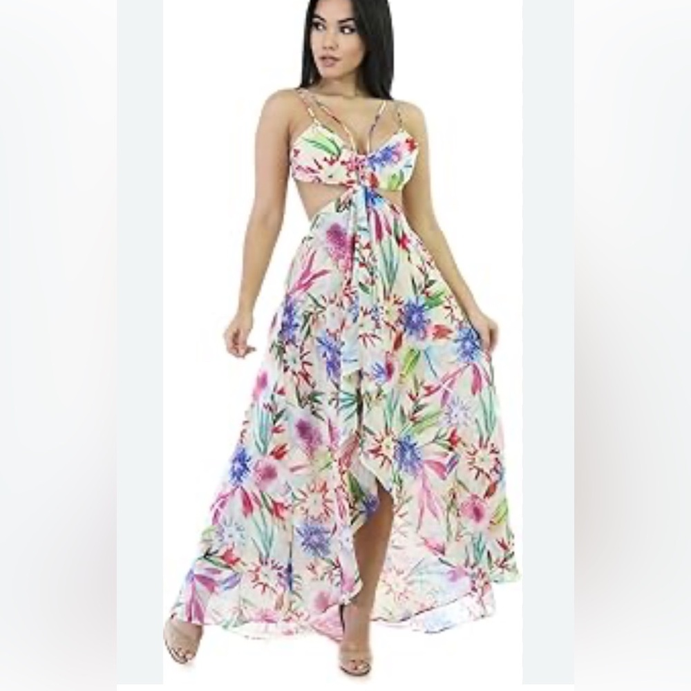 Luxxel Floral High Low Dress - Multicolor